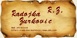 Radojka Zurković vizit kartica